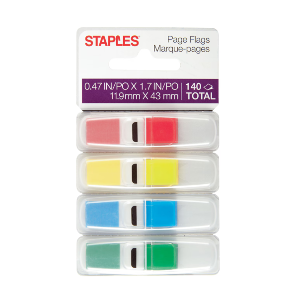 Staples Stickies® 1/2" Flags with Pop-Up Dispenser, Each (14109)
